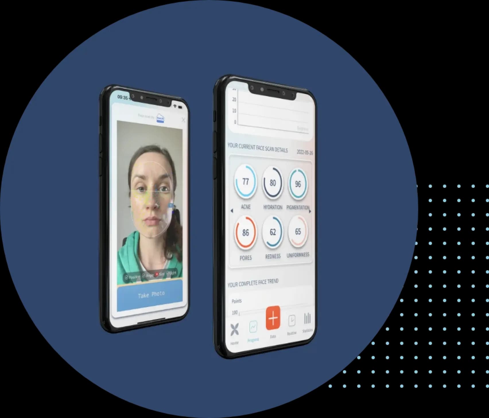 Product face scan feature demonstration